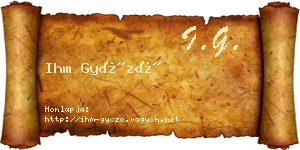 Ihm Győző névjegykártya